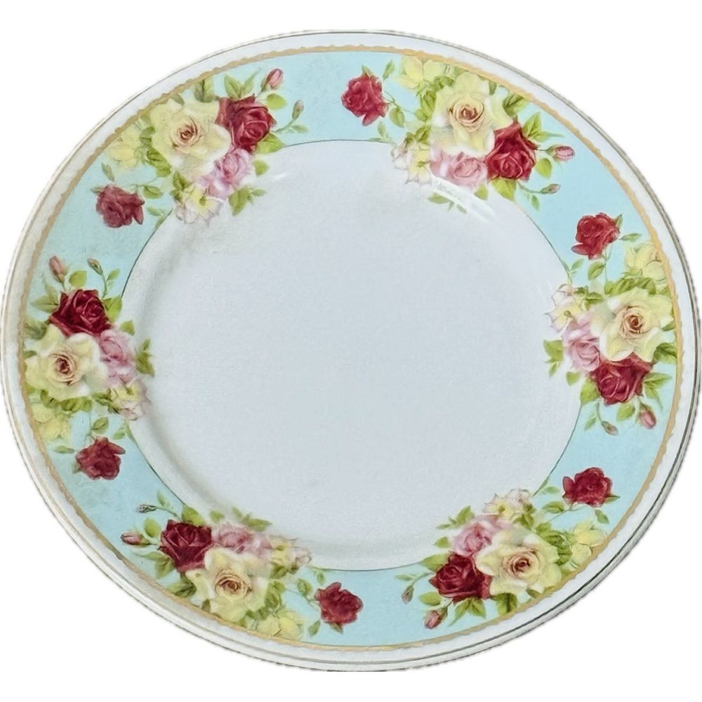 Vintage Stechcol Gracie Bone China Peony &
Strawberry Dessert Plate‎